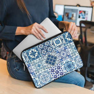 Mediterrane Tegels, Portugees, Azulejo, Majolica Laptop Sleeve