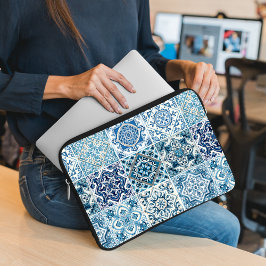 Mediterrane Tegels, Portugees, Azulejo, Majolica Laptop Sleeve