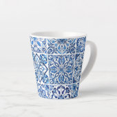 Mediterrane Tegels, Portugees, Azulejo, Majolica Latte Mok (Rechterhoek)