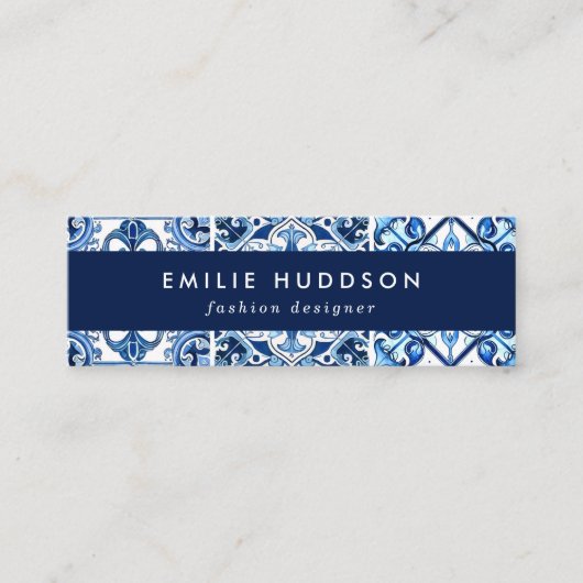 Mediterrane Tegels, Portugees, Azulejo, Majolica Mini Visitekaartje (Voorkant)