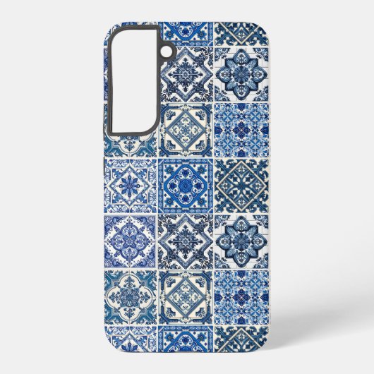 Mediterrane Tegels, Portugees, Azulejo, Majolica Samsung Galaxy Hoesje (Achterkant)