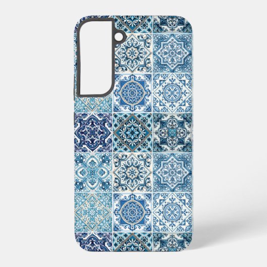 Mediterrane Tegels, Portugees, Azulejo, Majolica Samsung Galaxy Hoesje (Achterkant)