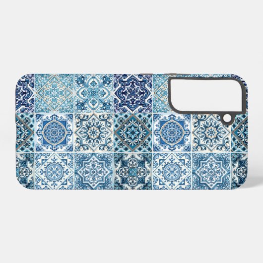Mediterrane Tegels, Portugees, Azulejo, Majolica Samsung Galaxy Hoesje (Achterkant horizontaal)