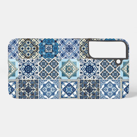 Mediterrane Tegels, Portugees, Azulejo, Majolica Samsung Galaxy Hoesje (Achterkant horizontaal)