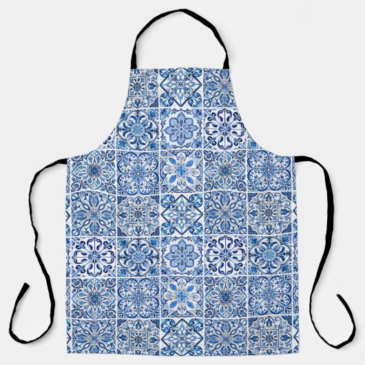 Mediterrane Tegels, Portugees, Azulejo, Majolica Schort (Voorkant)