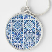Mediterrane Tegels, Portugees, Azulejo, Majolica Sleutelhanger (Voorkant)