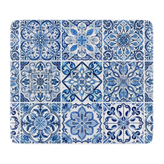 Mediterrane Tegels, Portugees, Azulejo, Majolica Snijplank (Voorkant)