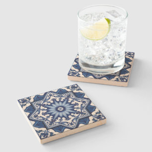 Mediterrane Tegels, Portugees, Azulejo, Majolica Stenen Onderzetter