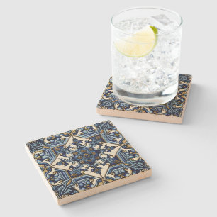 Mediterrane Tegels, Portugees, Azulejo, Majolica Stenen Onderzetter
