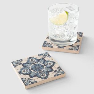 Mediterrane Tegels, Portugees, Azulejo, Majolica Stenen Onderzetter