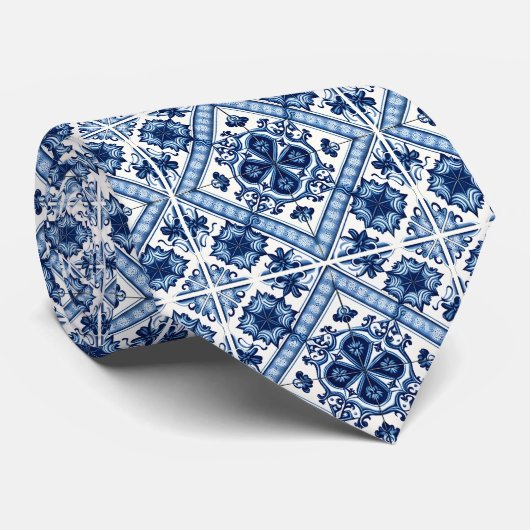 Mediterrane Tegels, Portugees, Azulejo, Majolica Stropdas (Opgerold)