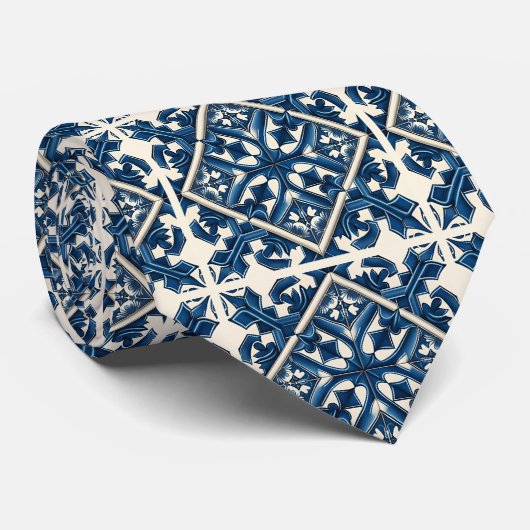 Mediterrane Tegels, Portugees, Azulejo, Majolica Stropdas (Opgerold)