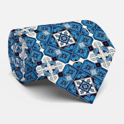 Mediterrane Tegels, Portugees, Azulejo, Majolica Stropdas (Opgerold)