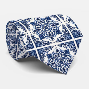 Mediterrane Tegels, Portugees, Azulejo, Majolica Stropdas