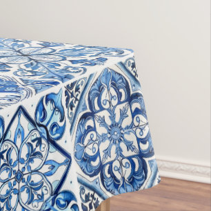 Mediterrane Tegels, Portugees, Azulejo, Majolica Tafelkleed