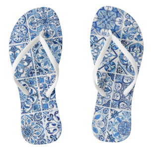 Mediterrane Tegels, Portugees, Azulejo, Majolica Teenslippers