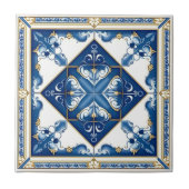 Mediterrane Tegels, Portugees, Azulejo, Majolica Tegeltje (Voorkant)