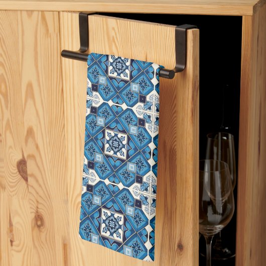 Mediterrane Tegels, Portugees, Azulejo, Majolica Theedoek (Derde Gevouwen)