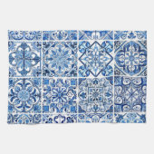 Mediterrane Tegels, Portugees, Azulejo, Majolica Theedoek (Horizontaal)