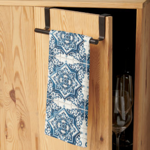 Mediterrane Tegels, Portugees, Azulejo, Majolica Theedoek