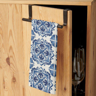 Mediterrane Tegels, Portugees, Azulejo, Majolica Theedoek