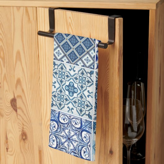 Mediterrane Tegels, Portugees, Azulejo, Majolica Theedoek (Derde Gevouwen)