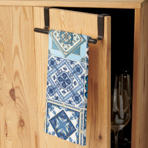 Mediterrane Tegels, Portugees, Azulejo, Majolica Theedoek