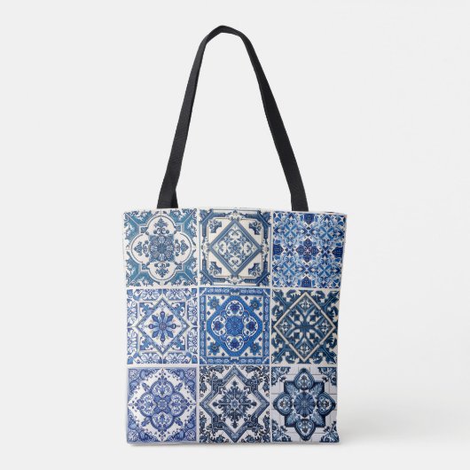 Mediterrane Tegels, Portugees, Azulejo, Majolica Tote Bag (Achterkant)
