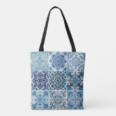 Mediterrane Tegels, Portugees, Azulejo, Majolica Tote Bag (Achterkant)