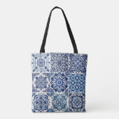 Mediterrane Tegels, Portugees, Azulejo, Majolica Tote Bag (Achterkant)