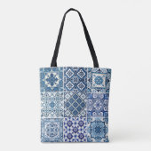 Mediterrane Tegels, Portugees, Azulejo, Majolica Tote Bag (Achterkant)