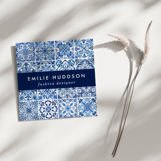 Mediterrane Tegels, Portugees, Azulejo, Majolica Vierkante Visitekaartje