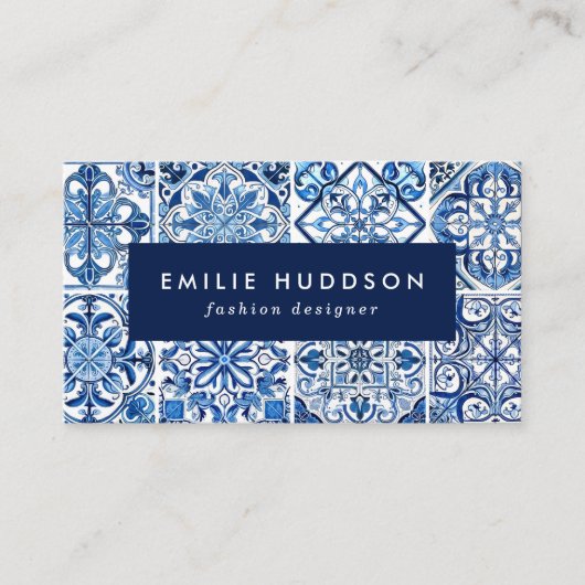 Mediterrane Tegels, Portugees, Azulejo, Majolica Visitekaartje (Voorkant)