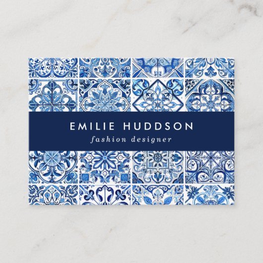 Mediterrane Tegels, Portugees, Azulejo, Majolica Visitekaartje (Voorkant)
