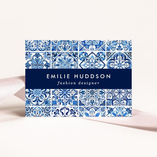 Mediterrane Tegels, Portugees, Azulejo, Majolica Visitekaartje