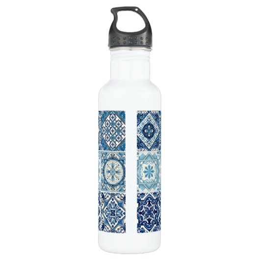 Mediterrane Tegels, Portugees, Azulejo, Majolica Waterfles (Achterkant)