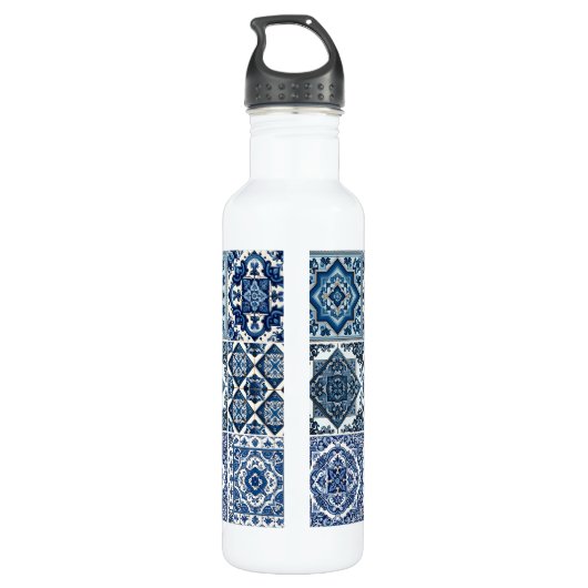 Mediterrane Tegels, Portugees, Azulejo, Majolica Waterfles (Achterkant)