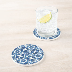 Mediterrane Tegels, Portugees, Azulejo, Majolica Zandsteen Onderzetter