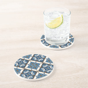 Mediterrane Tegels, Portugees, Azulejo, Majolica Zandsteen Onderzetter