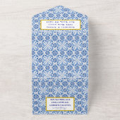 Mediterrane Tegels Portugees Rustiek Bruiloft All In One Uitnodiging (Buitenkant)