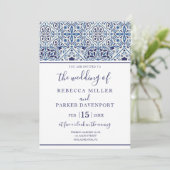 Mediterrane Tegels Trouwuitnodiging Kaart (Staand voorkant)