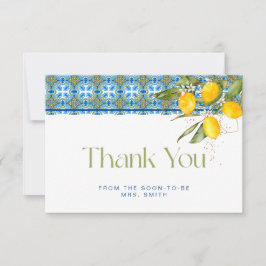 Mediterrane Tegels Vrijgezellenfeest Dank u Kaart