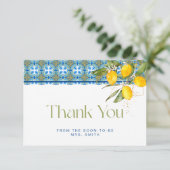 Mediterrane Tegels Vrijgezellenfeest Dank u Kaart (Staand voorkant)