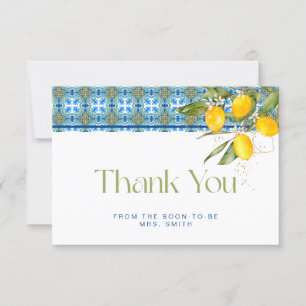 Mediterrane Tegels Vrijgezellenfeest Dank u Kaart