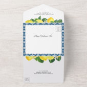 Mediterrane Tile Rustic Lemon Orchard Wedding All In One Uitnodiging (Buitenkant)