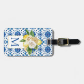 Mediterrane Tiles Lemon Italië Toscane Griekenland Bagagelabel (Voorkant horizontaal)