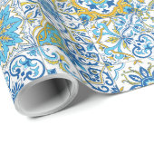 Mediterrane tinten/ Azulejo-tegels Cadeaupapier (Rol Hoek)