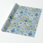 Mediterrane tinten/ Azulejo-tegels Cadeaupapier (Uitgerold)