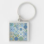 Mediterrane tinten/ Azulejo-tegels Sleutelhanger (Voorkant)