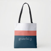 Mediterrane Tote met gestreepte marine-koraalrood Bag (Voorkant)